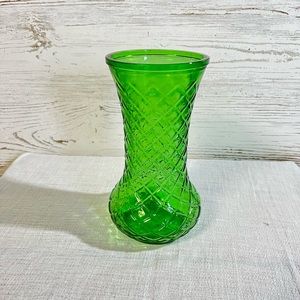 Vintage green glass Hoosier vase retro decor